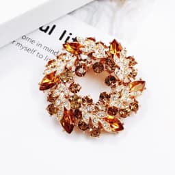 High-end exquisite leaf ring rhinestone brooch corsage collar pin pin jewelry clothing accessories