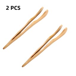 Hot Sale 2Pcs Wooden Tea Clip Bamboo Kitchen Salad Food Toast Tong Tweezer Bacon Sugar Ice Tea Utensil Teaware Accessories
