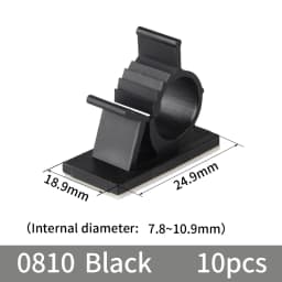 10pcs Cable Organizer Clips Adjustable Ties Mounts Self-Adhesive Wire Clamp Holder Cord Management For Car PC TV Charging Winder