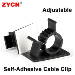 10pcs Cable Organizer Clips Adjustable Ties Mounts Self-Adhesive Wire Clamp Holder Cord Management For Car PC TV Charging Winder