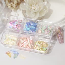1 Box Natural Nails Abalone Shell Fragments Flakes Glitter 3D Nail Art Decoration Charm Slice Sequins Manicure Supplies Set
