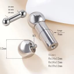 ASTM F136 Titanium PIERC Labret Ear Cartilage Tragus Helix large Earring Lip Ring Industrial Stud Piercing Body Jewelry 2mm-8mm