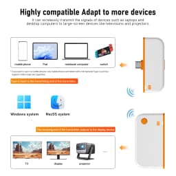 Type-C Wireless Video Transceiver HDMI-Compatible Wireless Video Transmitter Receiver Extender Adapter for Laptop TV PC Phone