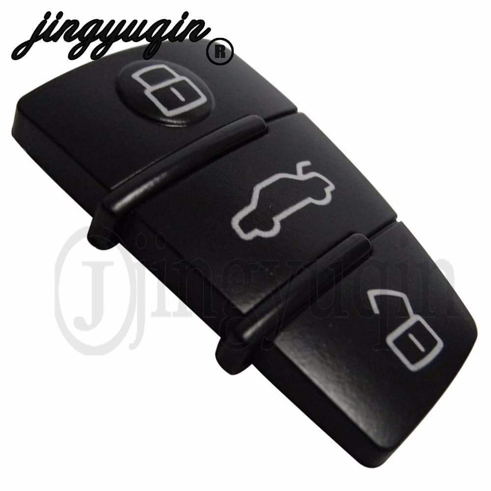 Jingyuqin For Audi A3 A4 A5 A6 A8 Q5 Q7 TT S LINE RS Rubber Pad Remote Key Keyless Fob 3 Button Switchblade Flip Replacement