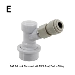 Ball Lock Gas & Beer Keg Disconnect with 8/9.5mm Push In Fitting Homebrew Draft Beer Corny Style Ball Lock Keg Dispenser