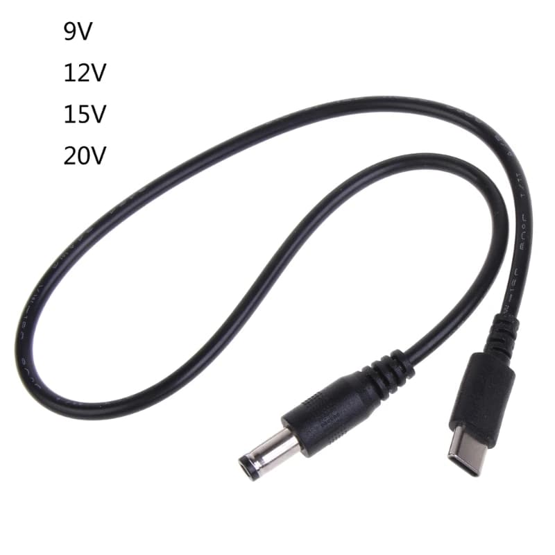 DXAB UsbC TypeC to DC5.5x2.1mm 9V 12V 15V 20V PD Trigger Power Cable Converter 3A