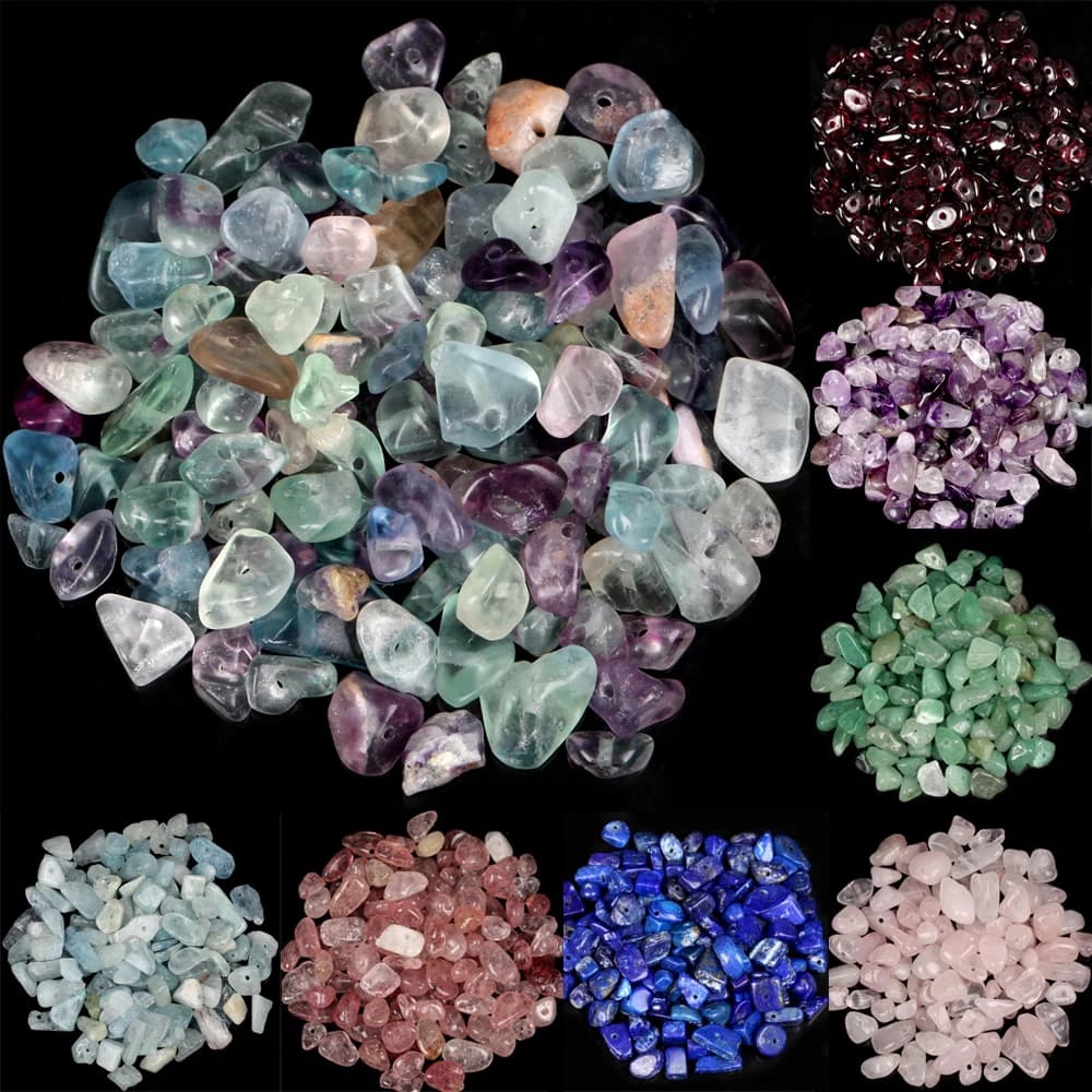 Natural Chips Gravel Stone Irregular Green Fluorite Amethysts Garnet Beads For Jewelry Making DIY Bracelet Necklace Accessories