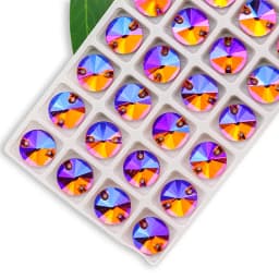Rivoli Sew on Rhinestones Round Beads Glass Crystal AB Sewing Rhinestone Appliques DIY Sewing Crystal Rhinestones for Needlework