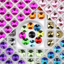 Rivoli Sew on Rhinestones Round Beads Glass Crystal AB Sewing Rhinestone Appliques DIY Sewing Crystal Rhinestones for Needlework