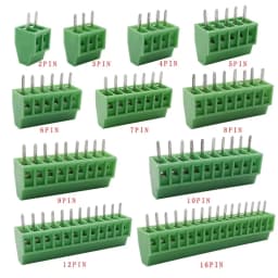 5/10Pcs KF128 2.54mm Pitch PCB Terminal Block Connector 150V 6A 2/3/4/5/6/7/8/9/10/12/14/16Pin Screw Terminal For 26-18AWG Cable