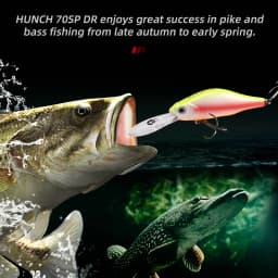 ALLBLUE HUNCH 70SP DR Professional Fishing Lure 70mm 10g Suspend Wobbler Minnow Depth 1.5-2m Bass Pike Artificial Bait Tackle