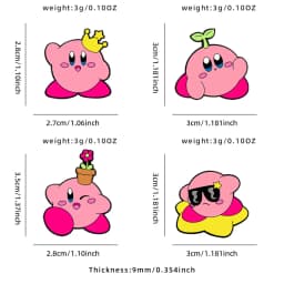 4pcs Kirby Enamel Lapel Pins Set Fashion Jewelry Cartoon Badge Brooch Pin for Women Backpack Jeans Accessories