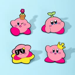 4pcs Kirby Enamel Lapel Pins Set Fashion Jewelry Cartoon Badge Brooch Pin for Women Backpack Jeans Accessories