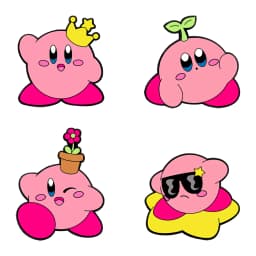 4pcs Kirby Enamel Lapel Pins Set Fashion Jewelry Cartoon Badge Brooch Pin for Women Backpack Jeans Accessories