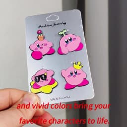 4pcs Kirby Enamel Lapel Pins Set Fashion Jewelry Cartoon Badge Brooch Pin for Women Backpack Jeans Accessories