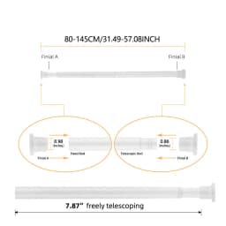 80-240CM Adjustable Curtain Rod No Drilling Telescopic Shower Curtain Pole for Balcony Bathroom Wardrobe Rod Clothes Drying Rack