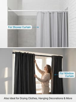 80-240CM Adjustable Curtain Rod No Drilling Telescopic Shower Curtain Pole for Balcony Bathroom Wardrobe Rod Clothes Drying Rack