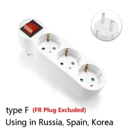 EU Extension Socket ON/OFF Switch 16A 250V Standard Plug Adapter Conversion Sockets Germany Plug 1 to 2 or 1 to 3 Way AC Outlets