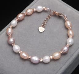 Natural freshwater pearl bracelet Real Pearl Bracelet Female Adjustable Rice Beads Bracelet For Girl Birthday Present