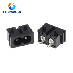 1PCS Pure Copper AC Power Socket Weldable Socket With Switch 2-Hole 3-Core AC Power Charging Port DB ower Socket