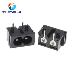 1PCS Pure Copper AC Power Socket Weldable Socket With Switch 2-Hole 3-Core AC Power Charging Port DB ower Socket