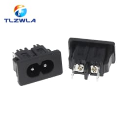 1PCS Pure Copper AC Power Socket Weldable Socket With Switch 2-Hole 3-Core AC Power Charging Port DB ower Socket