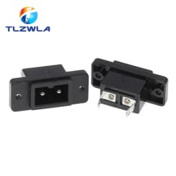 1PCS Pure Copper AC Power Socket Weldable Socket With Switch 2-Hole 3-Core AC Power Charging Port DB ower Socket