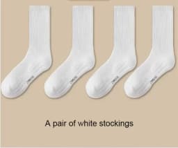 1 Pair Socks Men's Cotton Deodorant Winter Towel Bottom with Velvet Mid-Tube White Stockings Thickened Sports Basketball Socks