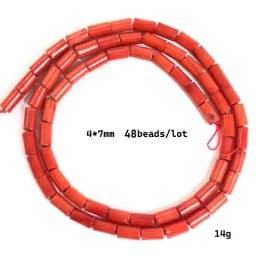 Natural Stone Red Coral Beads Irregularity Geometry Round Square Shape Spacer Beads For Jewelry Making DIY Bracelet Necklace