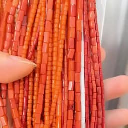 Natural Stone Red Coral Beads Irregularity Geometry Round Square Shape Spacer Beads For Jewelry Making DIY Bracelet Necklace