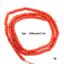 Natural Stone Red Coral Beads Irregularity Geometry Round Square Shape Spacer Beads For Jewelry Making DIY Bracelet Necklace
