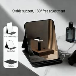 Compact Portable Foldable Makeup Mirror Travel-Friendly Stylish Desktop Tool for Students Boys & Girls