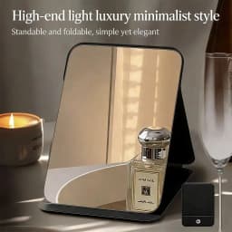 Compact Portable Foldable Makeup Mirror Travel-Friendly Stylish Desktop Tool for Students Boys & Girls