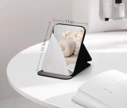 Compact Portable Foldable Makeup Mirror Travel-Friendly Stylish Desktop Tool for Students Boys & Girls