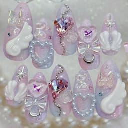 Cute Wings Nail Art Silicone Mold 3D Angel Wings Design Molds Reusable Clear Manicure Template DIY Charms Gel Wings Wedding