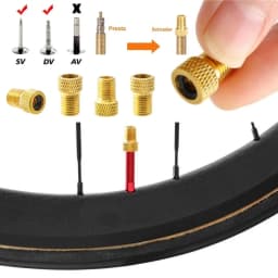 Bicycle Presta To Schrader Adapter Bike Tire Valve Adapter Copper Golden Bicycle Pump Tire Valve Connectors F/V To A/V Converter