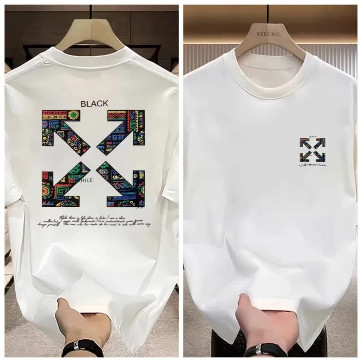 2026 new fashionable printed T-shirt with loose letters suitable for couples wearing round neck casual versatile half sleeves