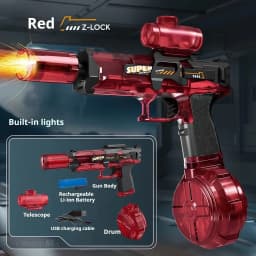 Electric Water Gun LED Lights Automatic Sensing Water Gun Children's Toys Summer Swimming Pool Outdoor Beach Toys Festival Gifts