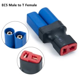 MIBIDAO EC5 to T Deans Female Male Connector RC Lipo Battery Control Parts Banana Plug Adapter