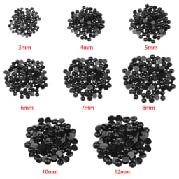 Free Shipping 100Pcs 3-12mm Black Plastic Safety Eyes For Bear doll Animal Puppet DIY Crafts Children Kids Toys Eyes Accessories