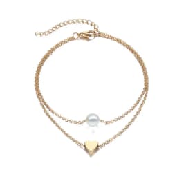 Trendy Beads Multilayer Summer Heart Anklet For Woman Bohemian Vintage Footwear Leg Bracelets 2021 Female Foot Jewelry Gifts New
