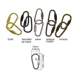 10 Assorted Colors Tiny Small Steel Pearl Screw Locking Carabiner Keychains Clasp Safety Hook Keychain Keyring EDC FOB Gear DIY