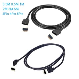 0.3M 0.5M 1M 3M 5M 3Pin 4Pin LED RGB RGBW Male to Male / Female to Female Extension Connector Cable with Needles