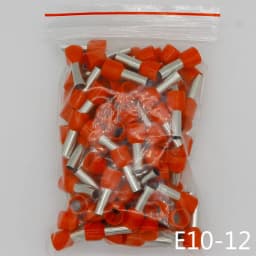 E10-12 Tube Insulating Insulated Terminals 10MM2 Cable Wire Connector 100PCS/Pack Insulating Crimp Terminal Connector E-