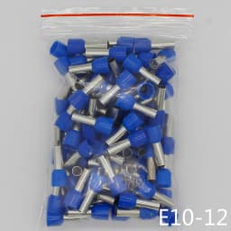 E10-12 Tube Insulating Insulated Terminals 10MM2 Cable Wire Connector 100PCS/Pack Insulating Crimp Terminal Connector E-