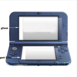 Top Tempered Glass LCD Screen Protector+Bottom PET Clear Full Cover Protective Film Guard for Nintendo New 3DS XL/LL 3DSXL/3DSLL