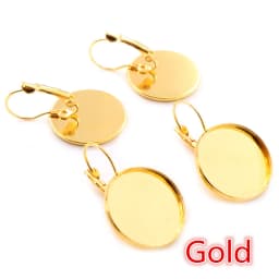 8-20mm 10pcs Classic Colors Plated French Lever Back Earrings Base,Fit 8-20mm Glass cabochons Earring Blank Supplies for Jewelry