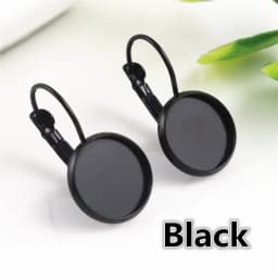 8-20mm 10pcs Classic Colors Plated French Lever Back Earrings Base,Fit 8-20mm Glass cabochons Earring Blank Supplies for Jewelry