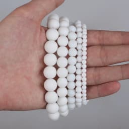 Natural Stone Beads Matted White Porcelain Frosted Ceramic Round Loose Beads 4 6 8 10 12mm For Bracelets Necklace Jewelry Making
