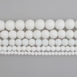 Natural Stone Beads Matted White Porcelain Frosted Ceramic Round Loose Beads 4 6 8 10 12mm For Bracelets Necklace Jewelry Making